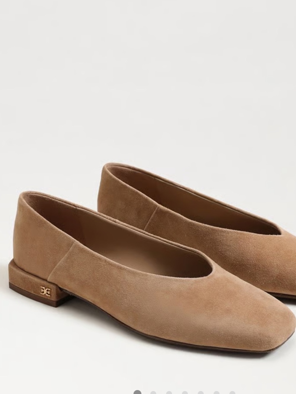 Sam Edelman Kasey Square Toe Ballet Flat tan suede 10M